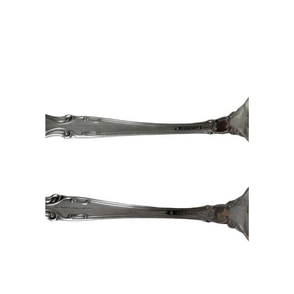 Vintage 2 Lyons Queens Fancy Serving Spoons Large Serve Ware Stainless Steel - Picture 6 of 10